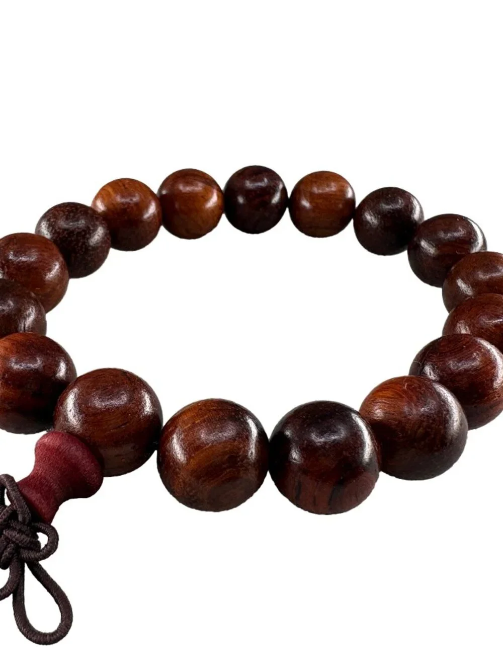 Natural Rosewood 12mmx17 Beads Bracelet Sissoo Wood Prayer Mala 16.3g